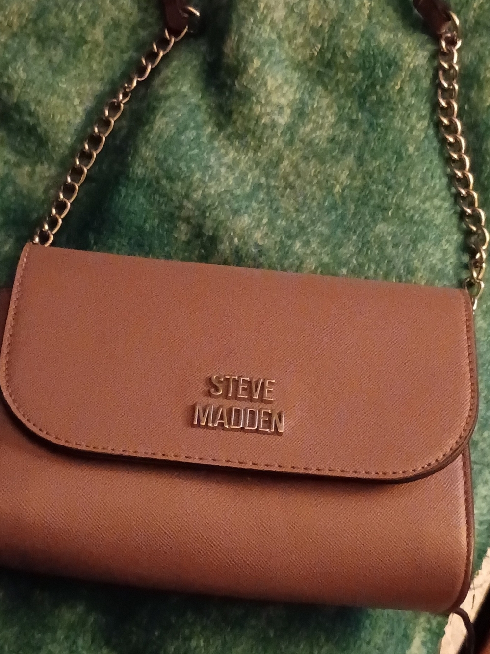 Steve Madden Brown Tan Chain-Handle Crossbody Bag